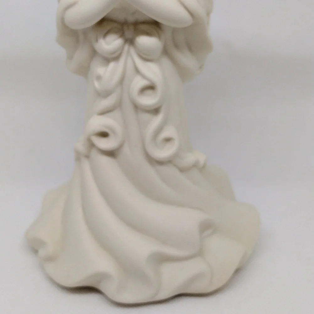 Vintage PartyLite Angel of Light Bisque Taper Candle Holder Matte Ivory‎ Finish